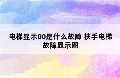 电梯显示00是什么故障 扶手电梯故障显示图